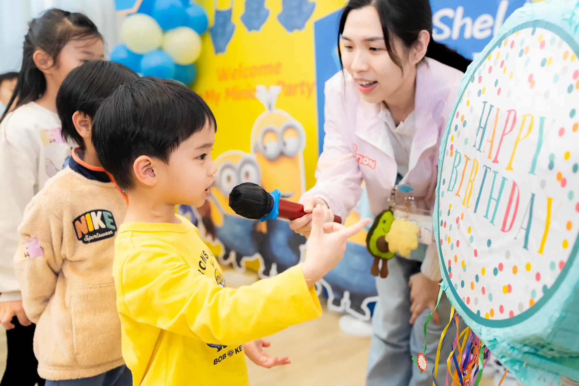 Party host with kids